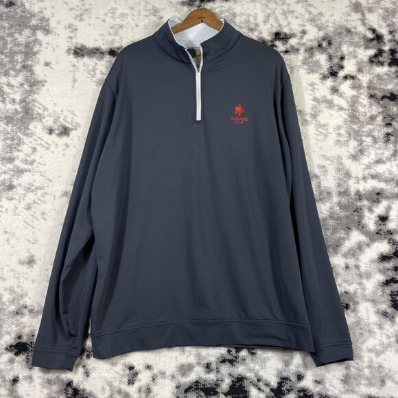 Peter Millar Wicking 1/4 Zip Pullover‎ Mens Size Extra Large Black Stretch Golf - Picture 1 of 14